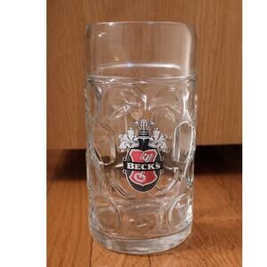 Vintage Becks Beer Glass / Mug / Stein Pub Wear Collectible - Great Condition